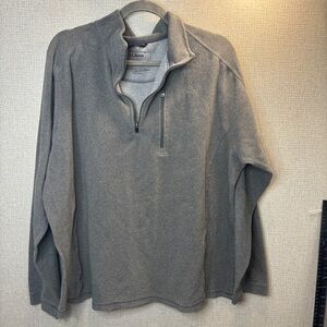 LL Bean Maine 1/4 Zip Pullover Fleece Sweater Men's Size XL Grey W/ Pockets